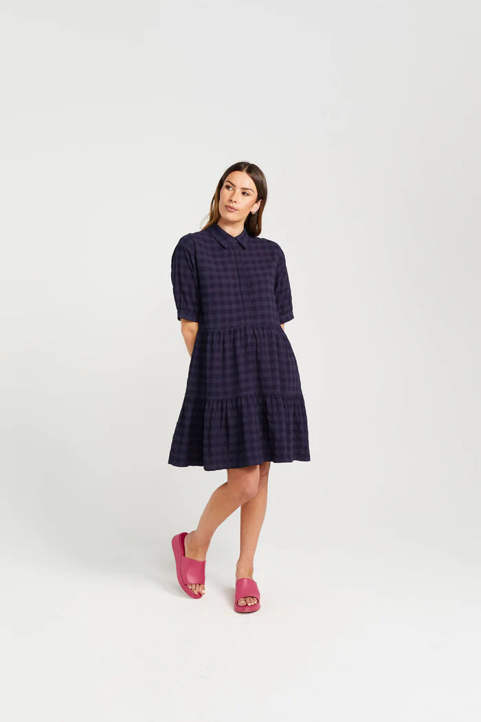 Thing Thing Nova Dress - Navy Check