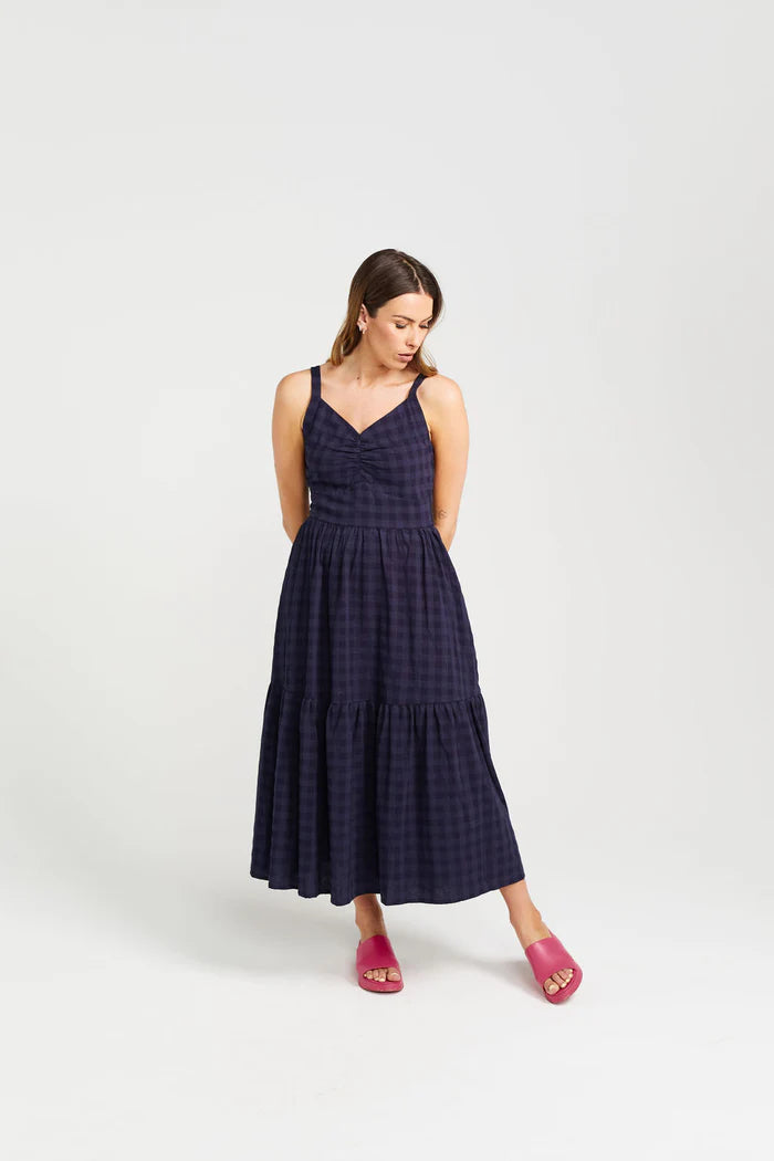 Thing Thing Sweet Ziggy Dress - Navy Check