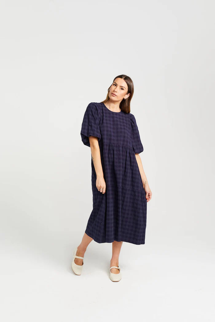 Thing Thing Lucinda Dress - Navy Check