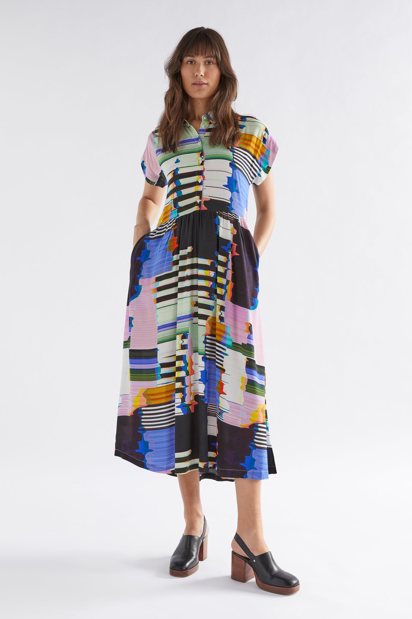 Elk Berg Dress - Glitch Print
