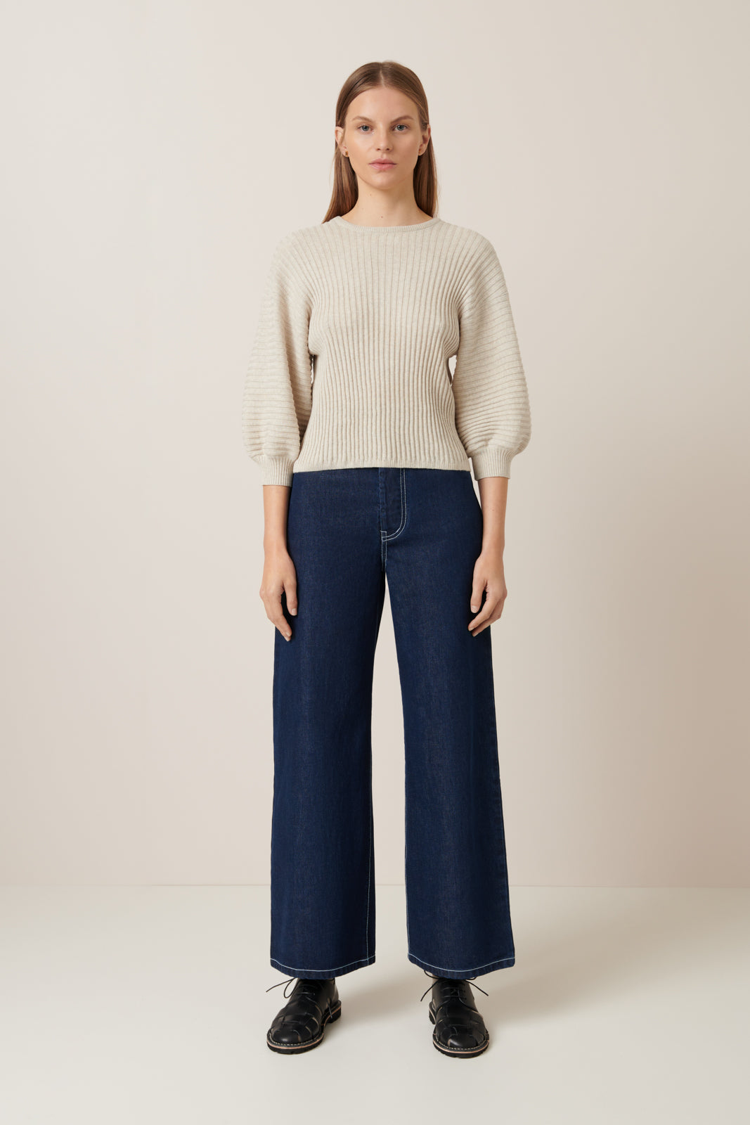 Kowtow Quinn Top - Oat Melange