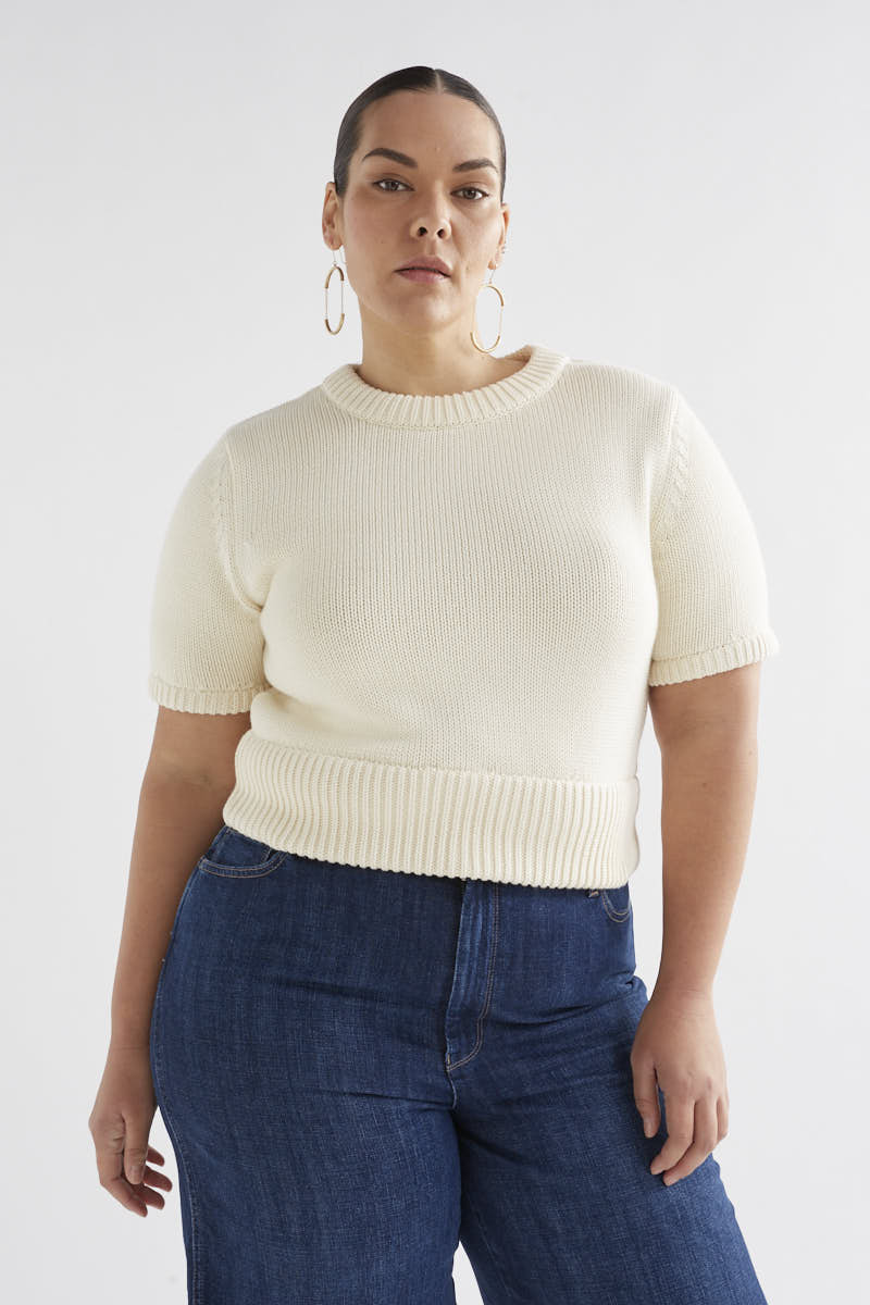 Elk Luft Knit Top - White