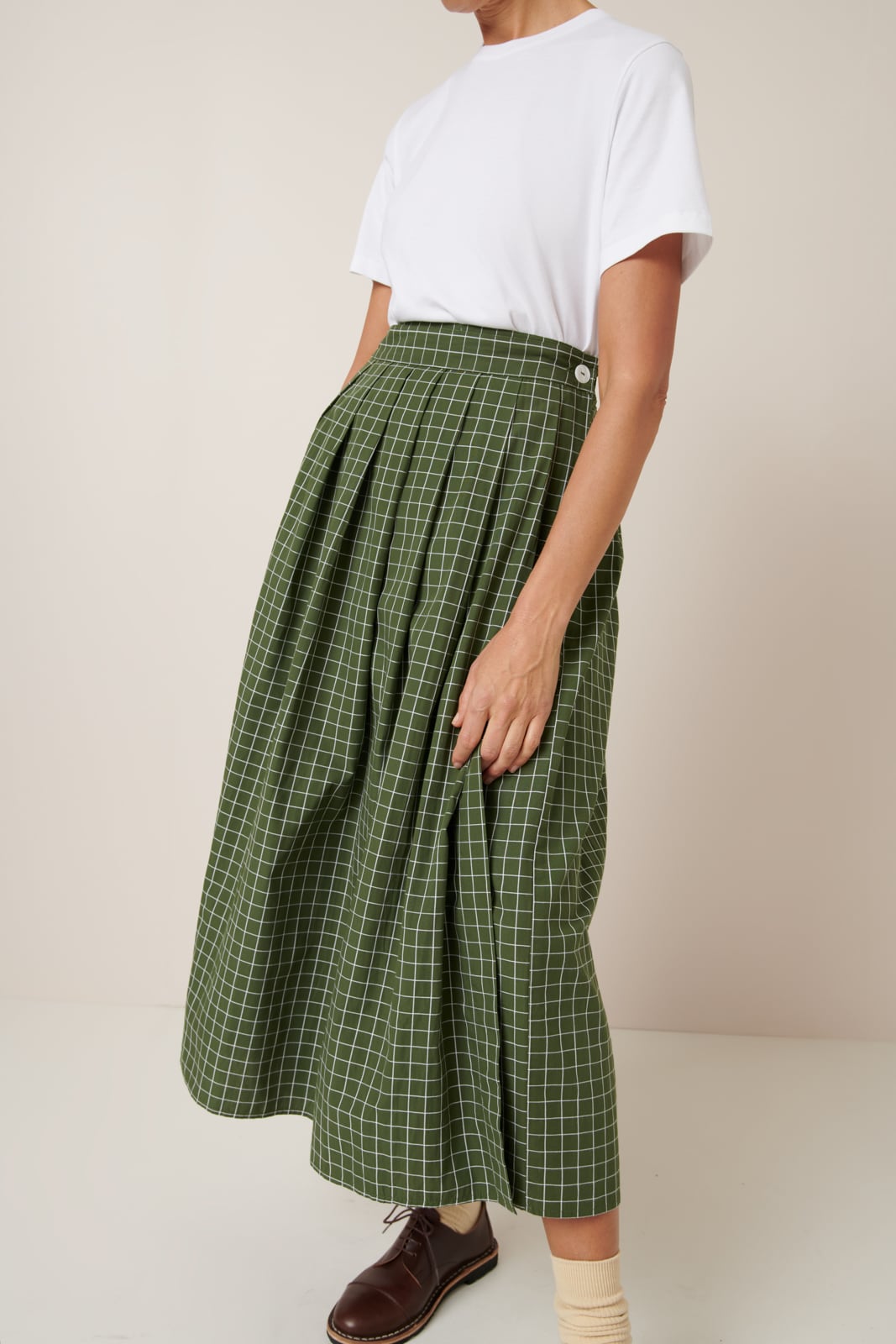 Kowtow Flora Skirt - Forest Grid