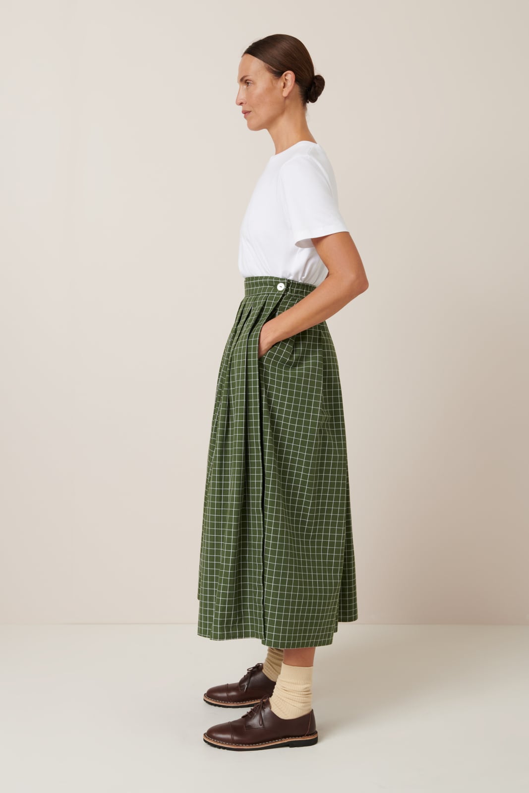 Kowtow Flora Skirt - Forest Grid