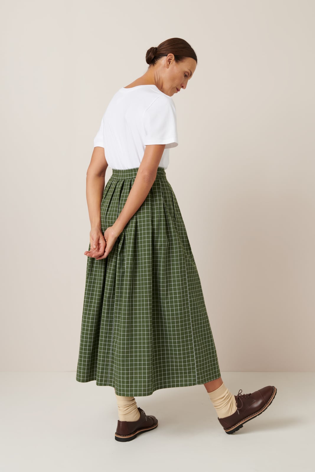 Kowtow Flora Skirt - Forest Grid