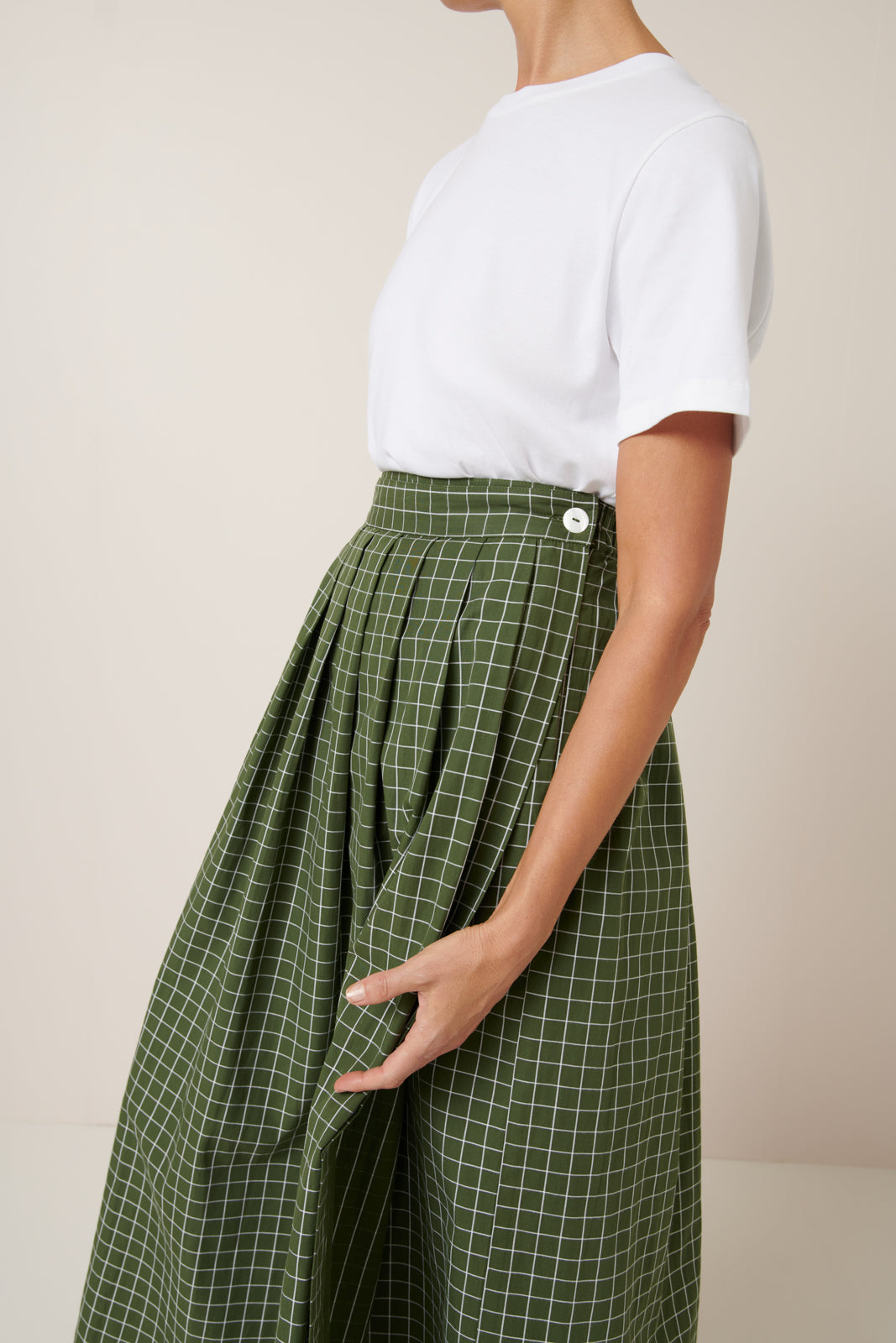 Kowtow Flora Skirt - Forest Grid