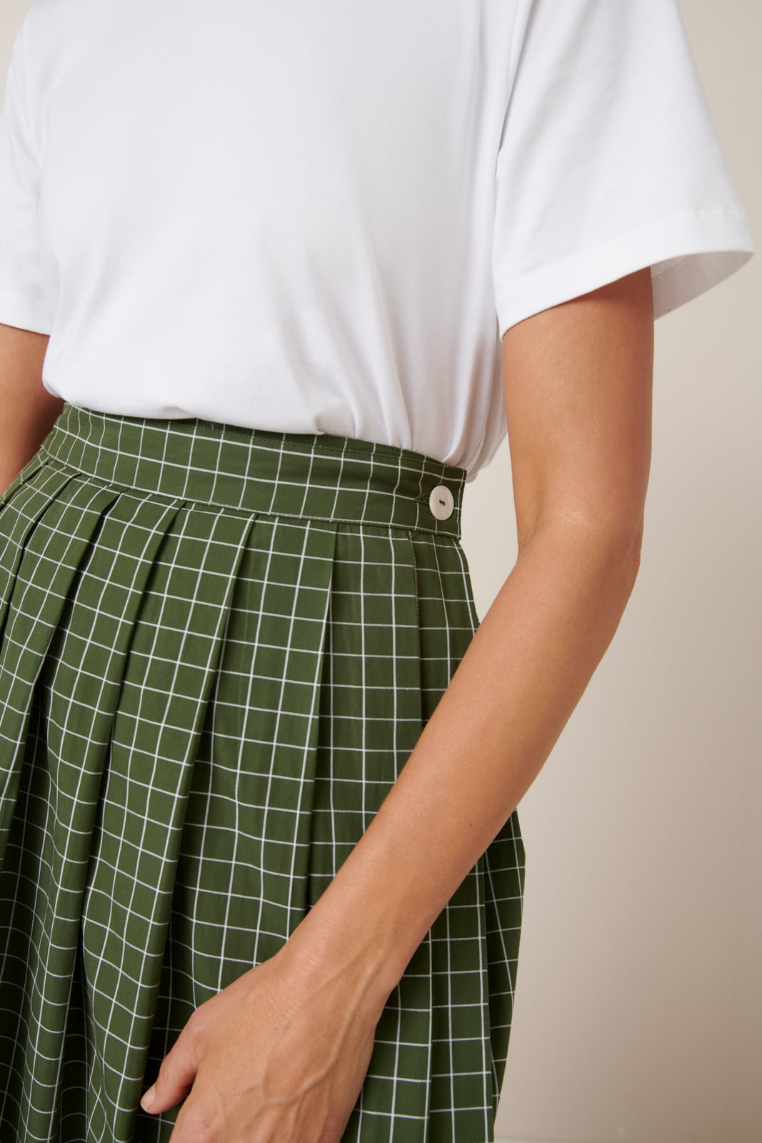 Kowtow Flora Skirt - Forest Grid