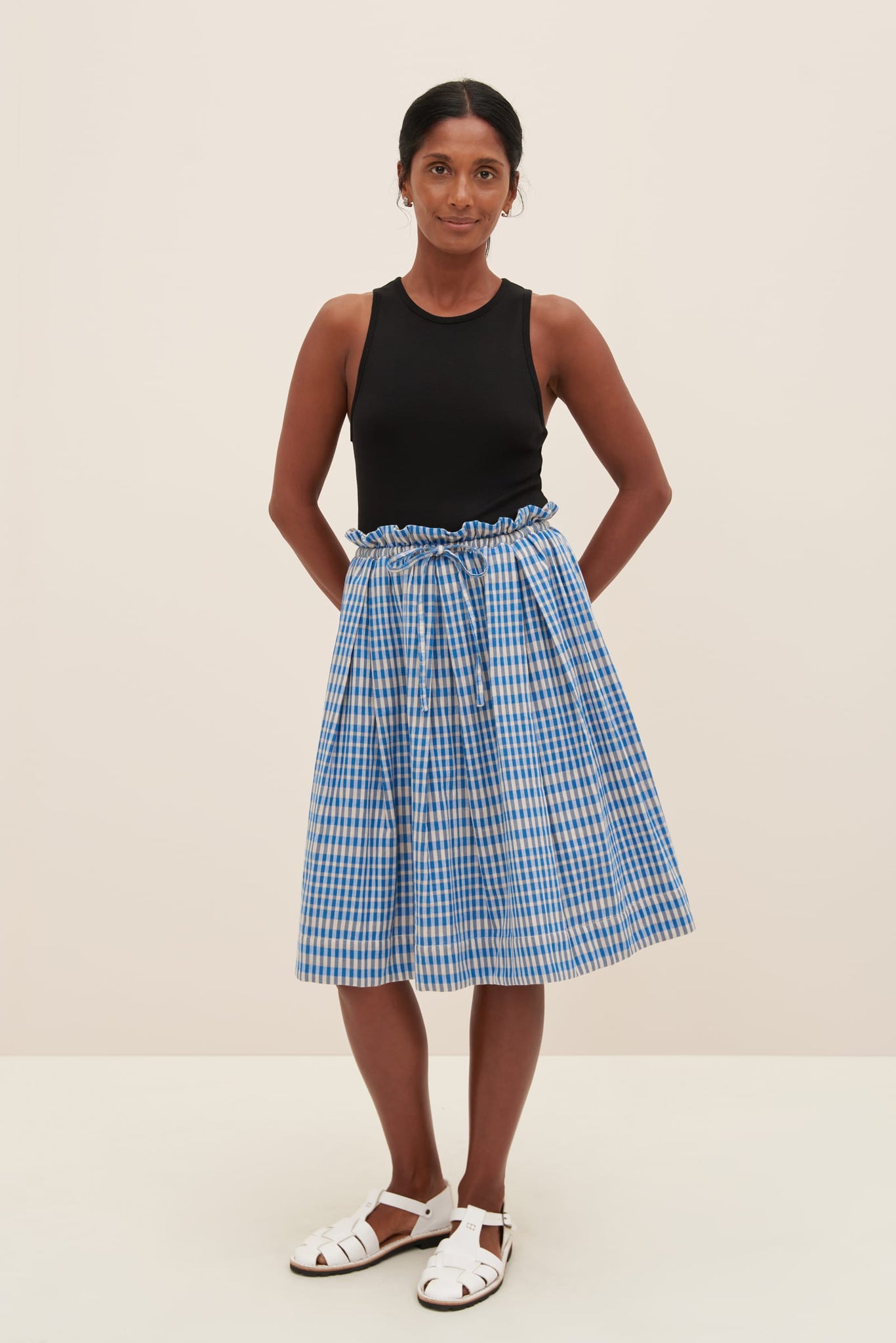 Kowtow Cove Skirt - Blue Check