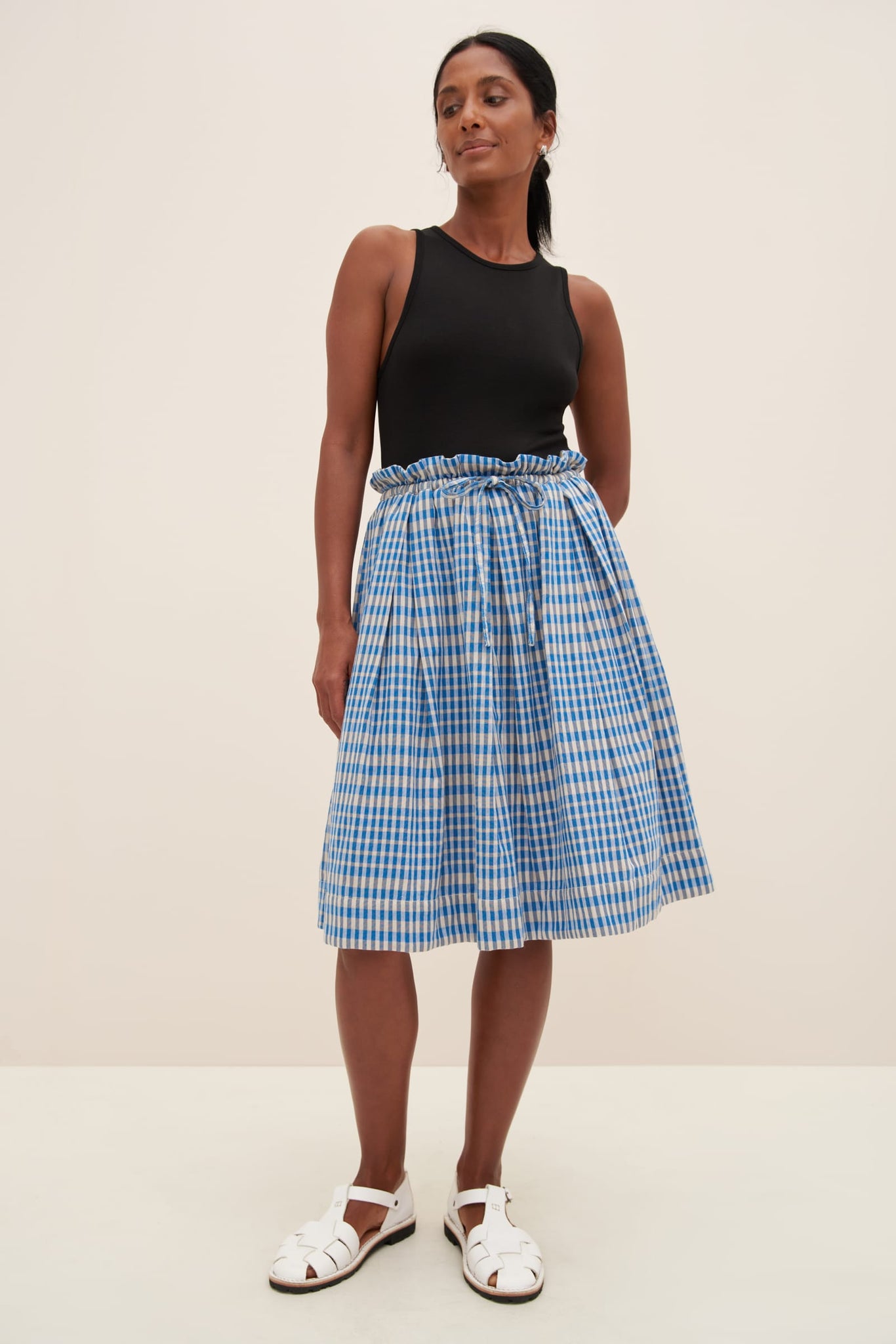 Kowtow Cove Skirt - Blue Check