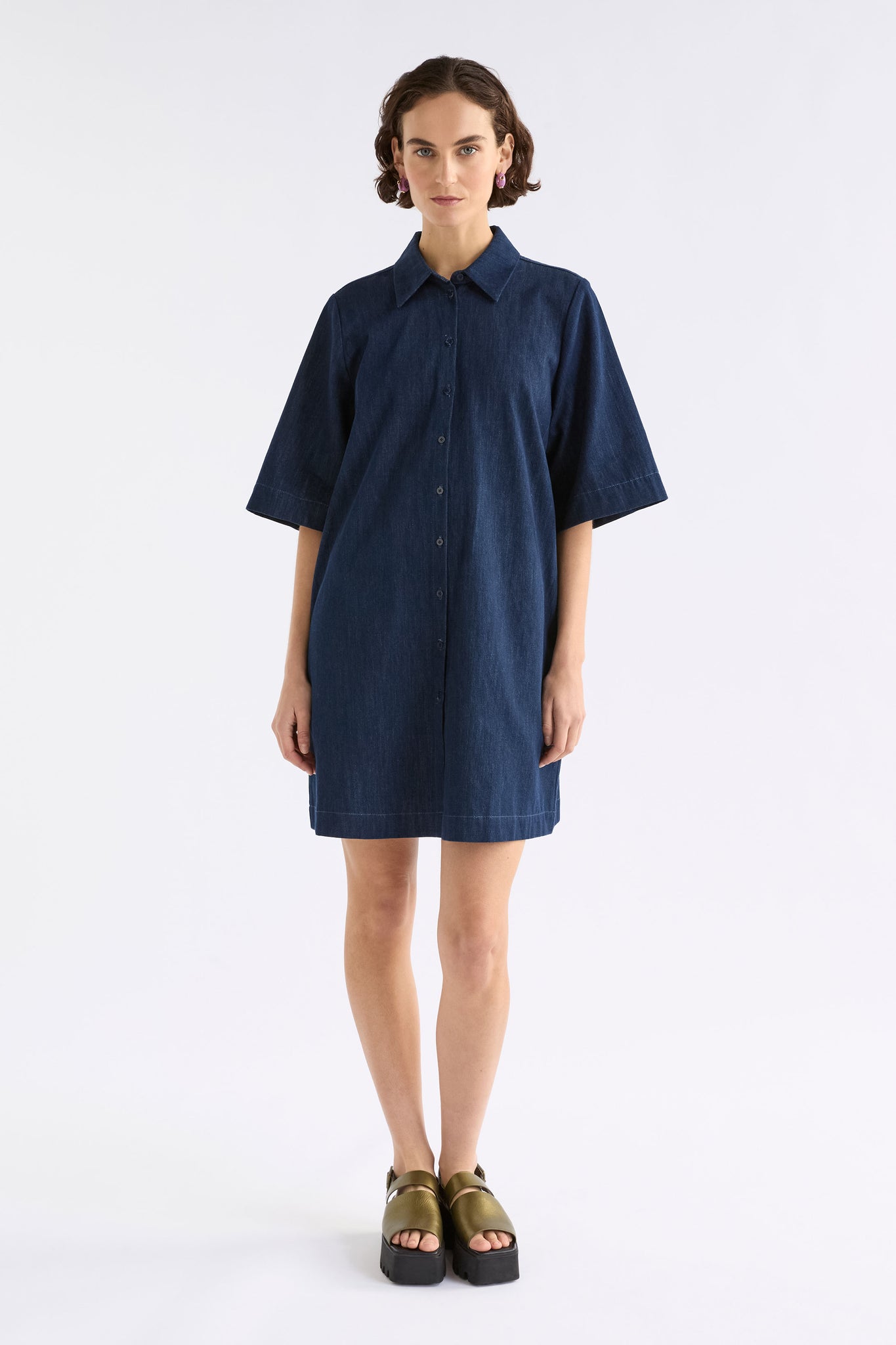 Elk Dennem Dress - Dark Blue Rinse