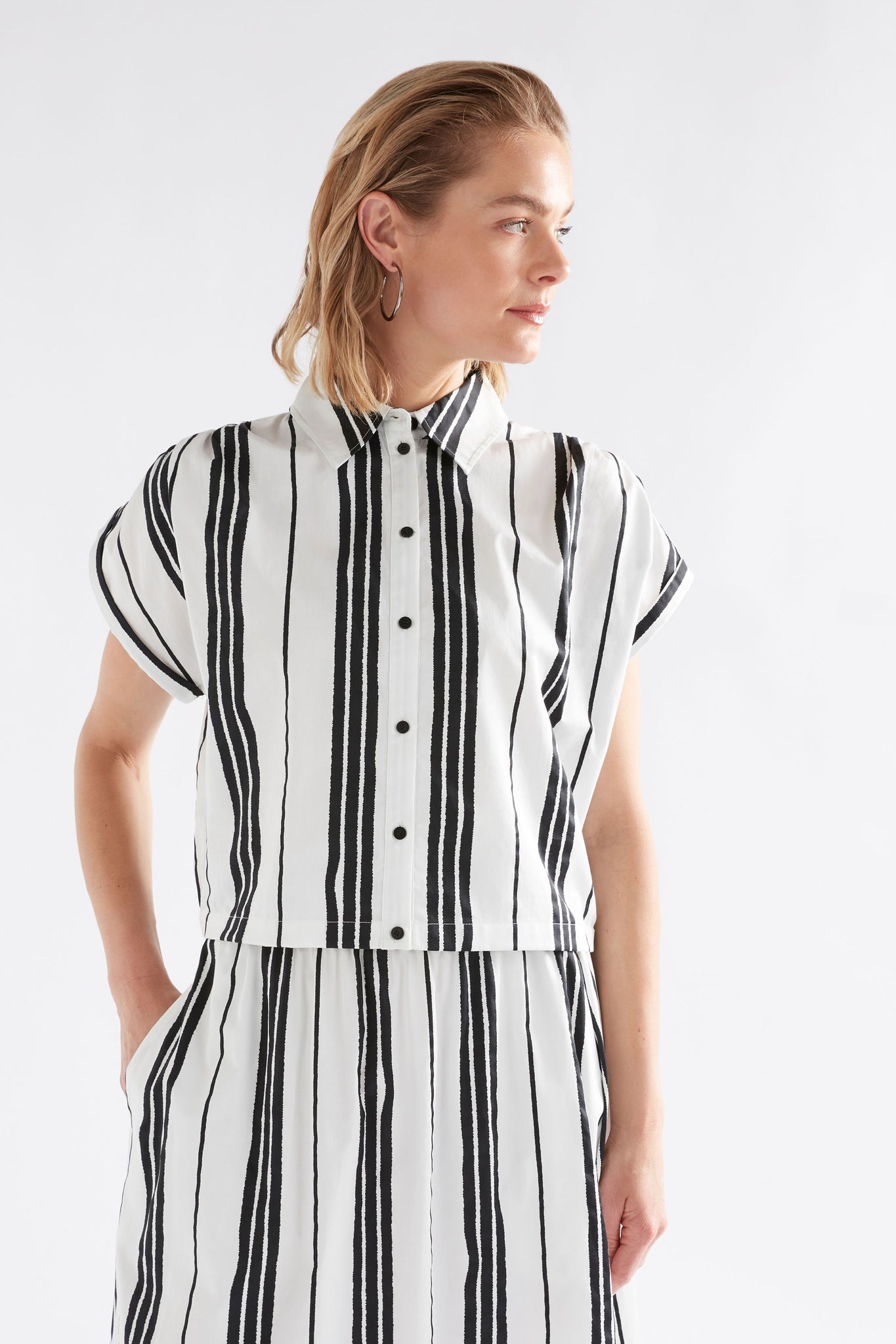 Elk Reza Shirt - White Fez Print