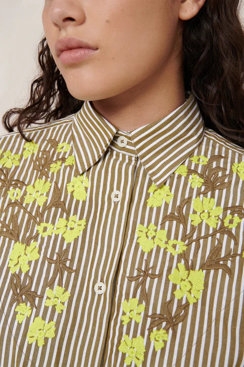 Kowtow Wildflower Shirt - Treetop Stripe