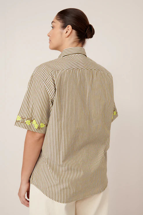 Kowtow Wildflower Shirt - Treetop Stripe