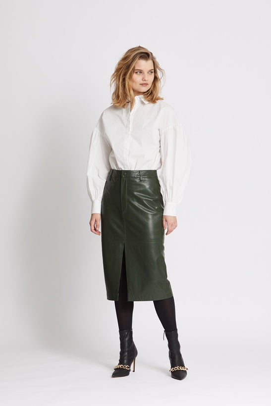 Rue de Femme Nuk Leather Skirt - Green