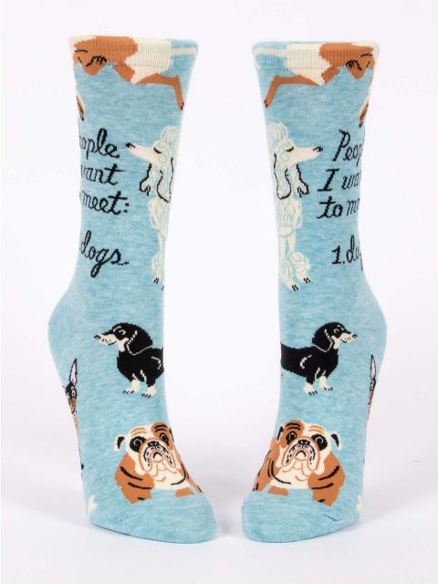Blue Q Women's Socks - People I Want To Meet: 1 Dogs
