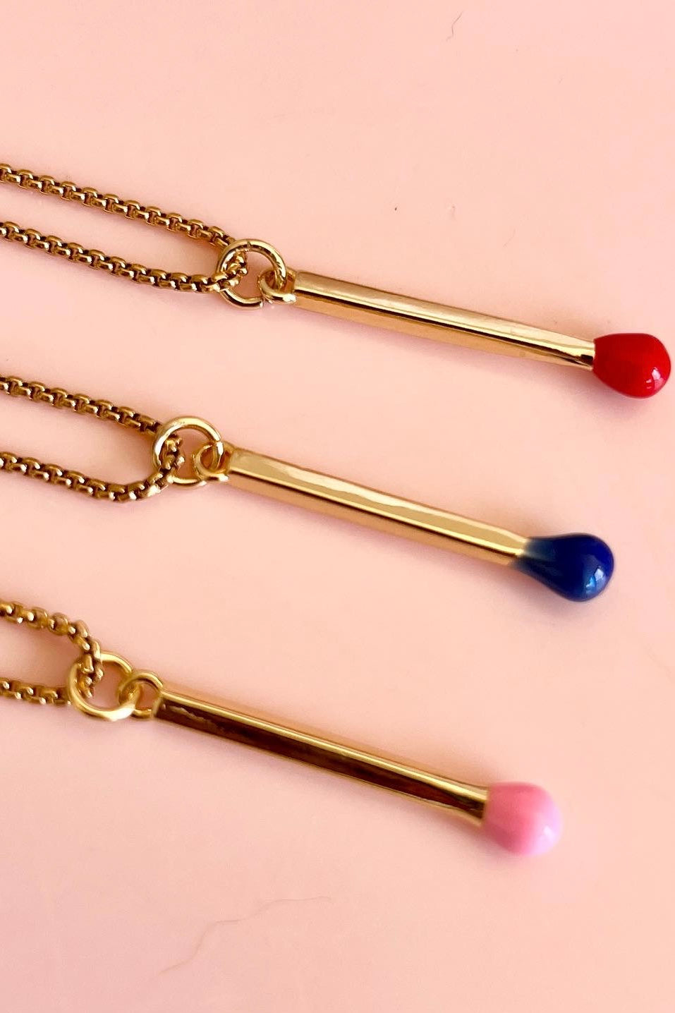 Penny Foggo - Matchstick Necklace - Pink, Red or Blue