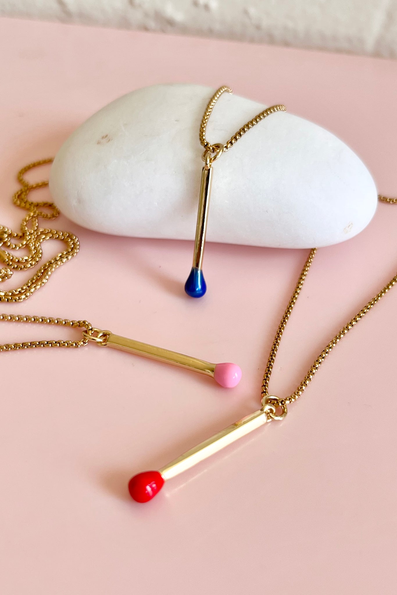 Penny Foggo - Matchstick Necklace - Pink, Red or Blue