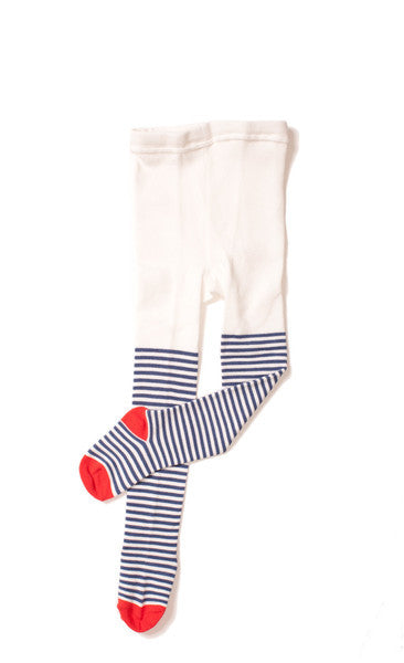 Hansel from Basel tights - nautical stripe ivory/blue