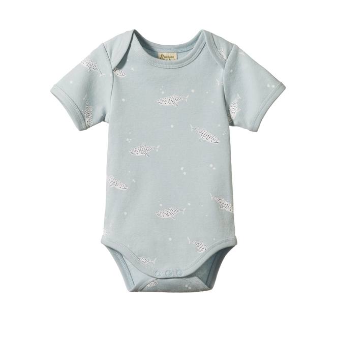 Nature Baby Short Sleeve Bodysuit - Spotted Whale Shark Print