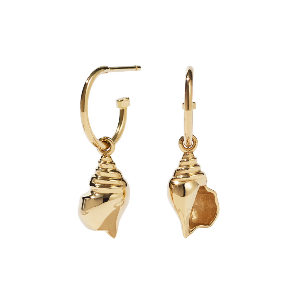 Meadowlark Conch Signature Hoops - Gold Plated