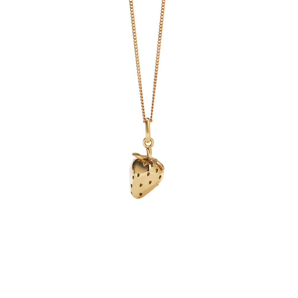 Meadowlark Strawberry Charm Necklace - Gold Plated